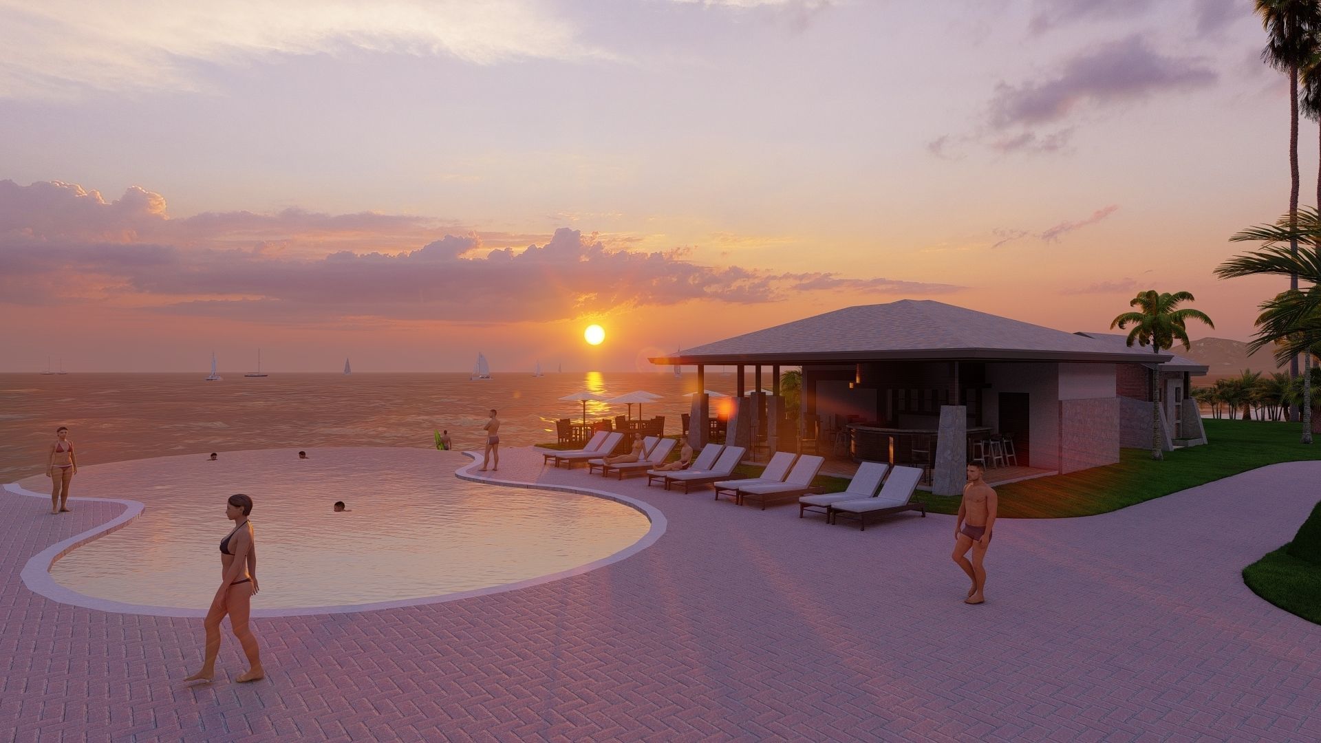 Hotel Beach 3D model_29