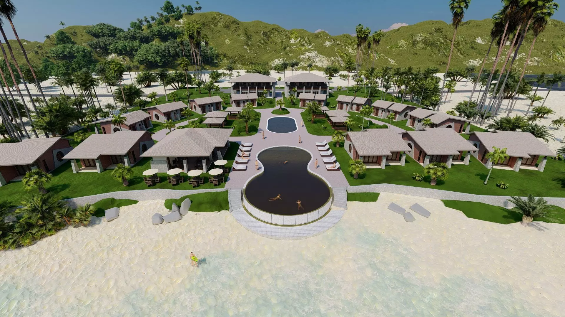 Hotel Beach 3D model_0