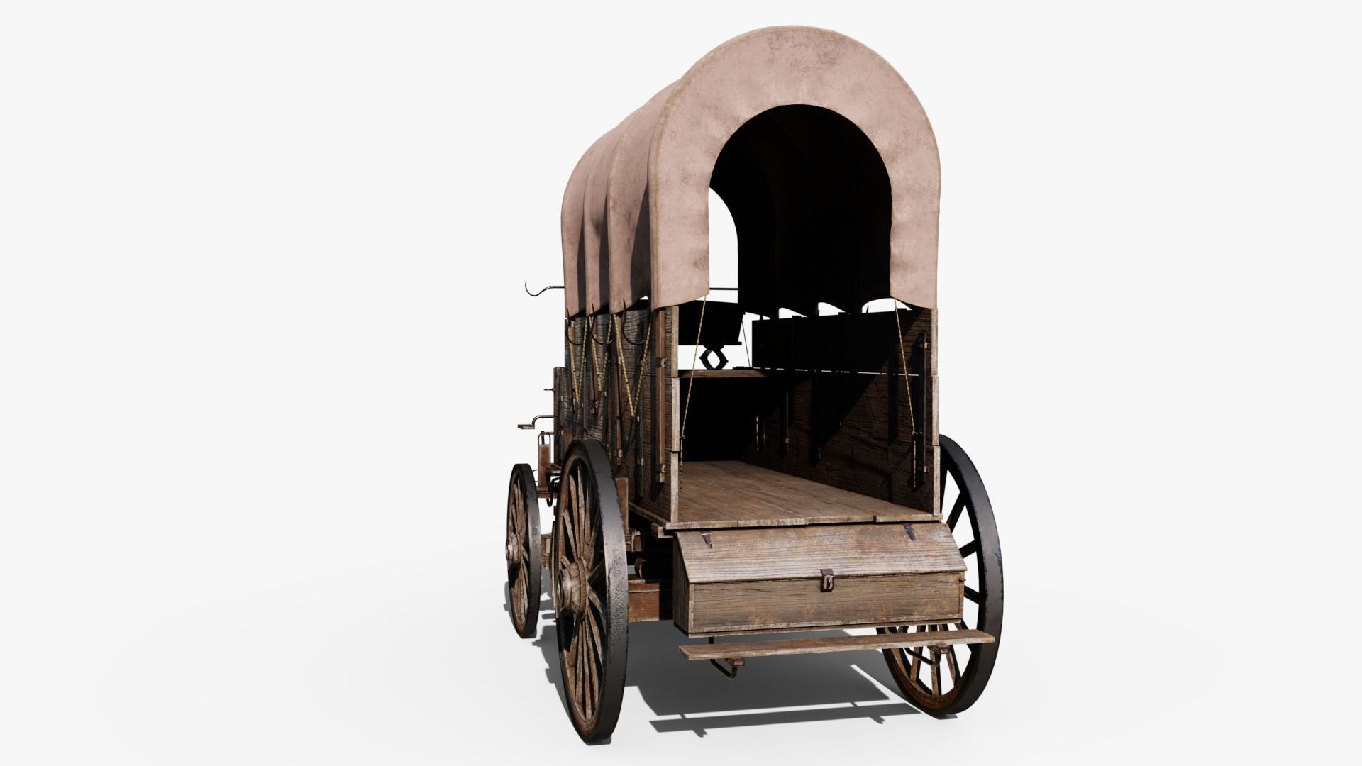 Large Covered Wagon Low-poly 3D model_12