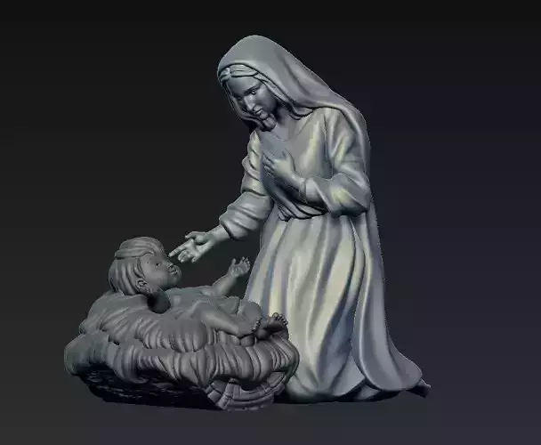 Virgin Mary with baby Jesus chrismas