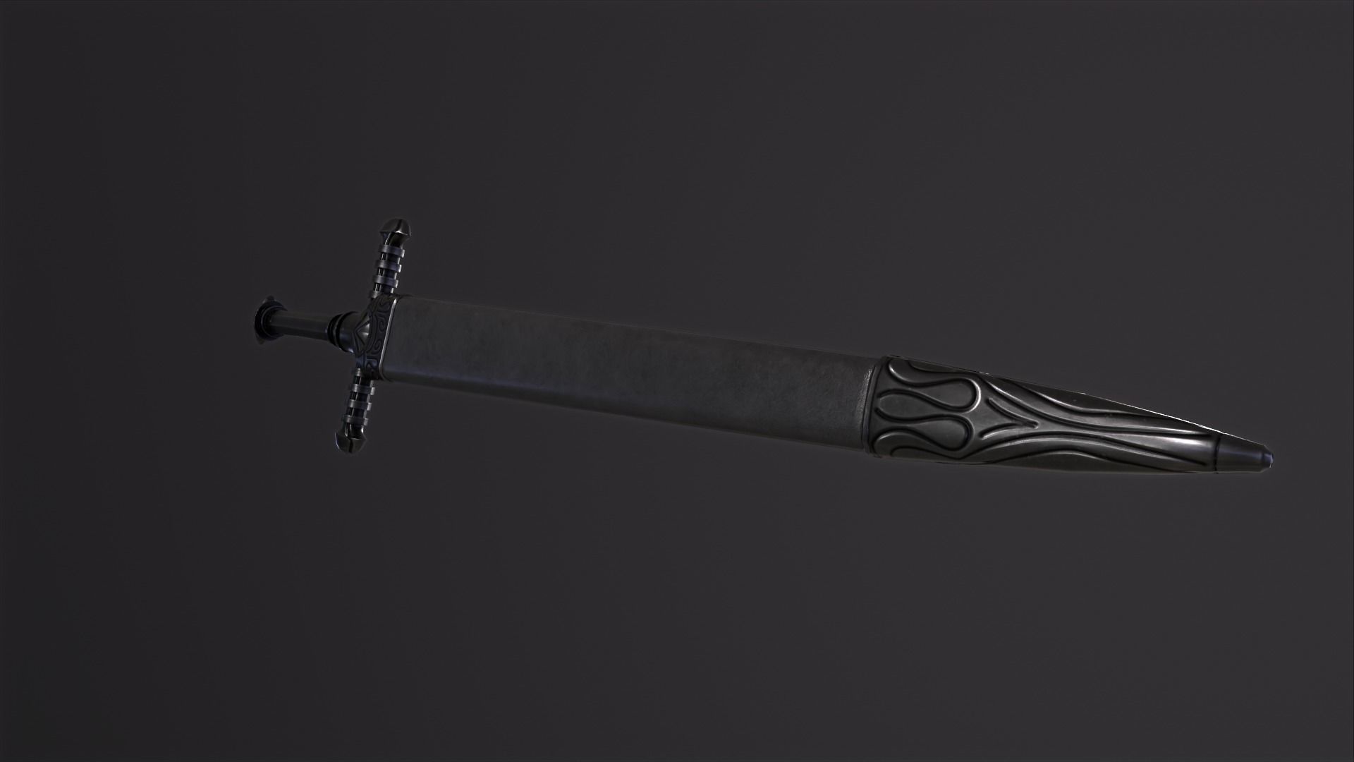Bastard Sword PBR medieval stylized  Low-poly 3D model_5