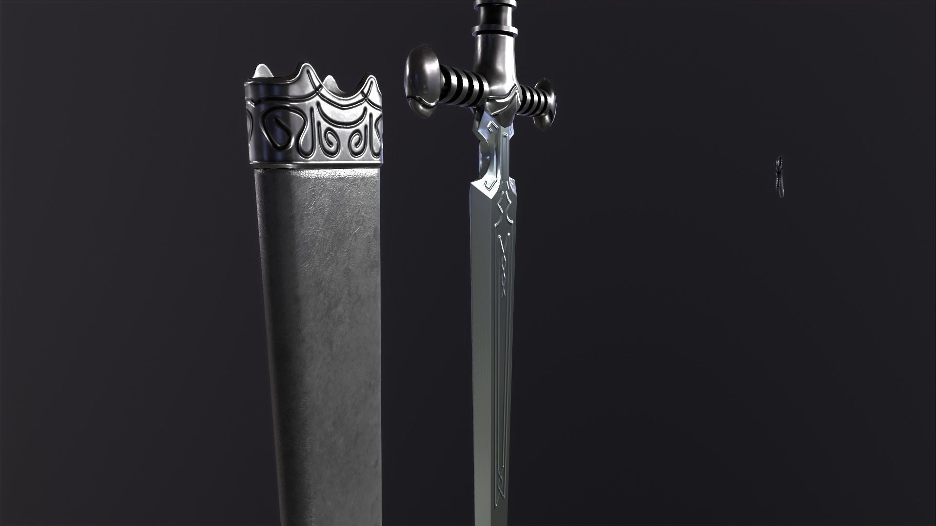 Bastard Sword PBR medieval stylized  Low-poly 3D model_25
