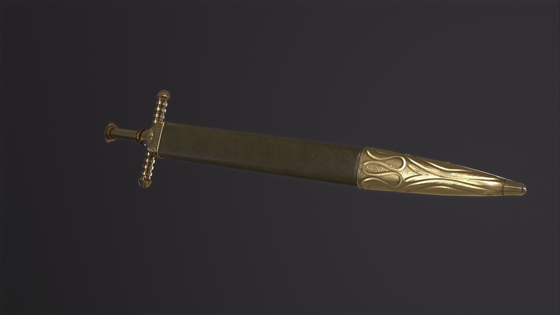 Bastard Sword PBR medieval stylized  Low-poly 3D model_6