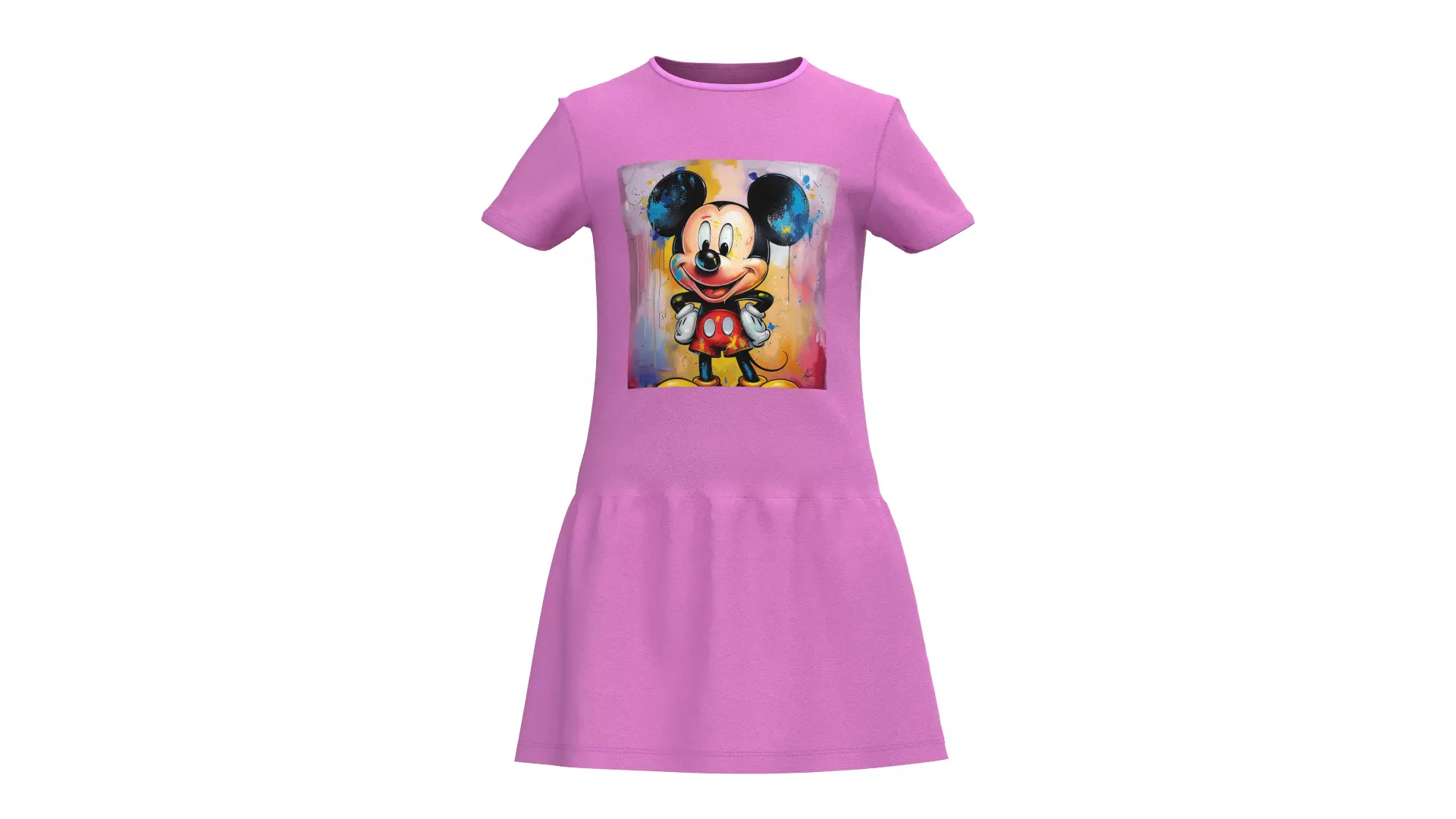 Kids female mickey dress 3D model