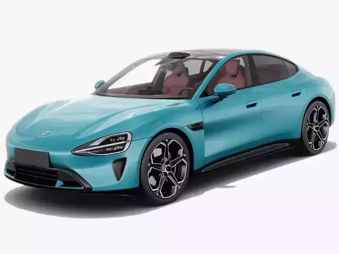Xiaomi SU7 2024 with interior 3D model