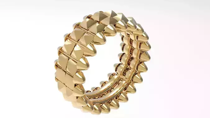 Clash Two Row Ring 19 1 mm  3D print model