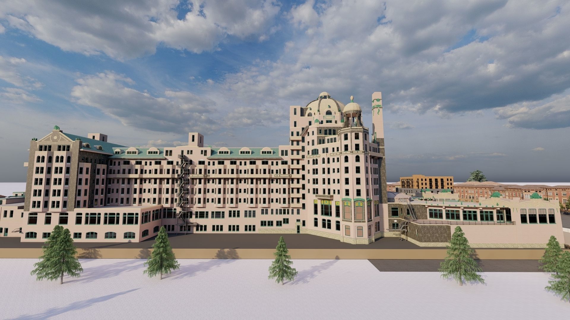 Hotel Beach 3D model_9