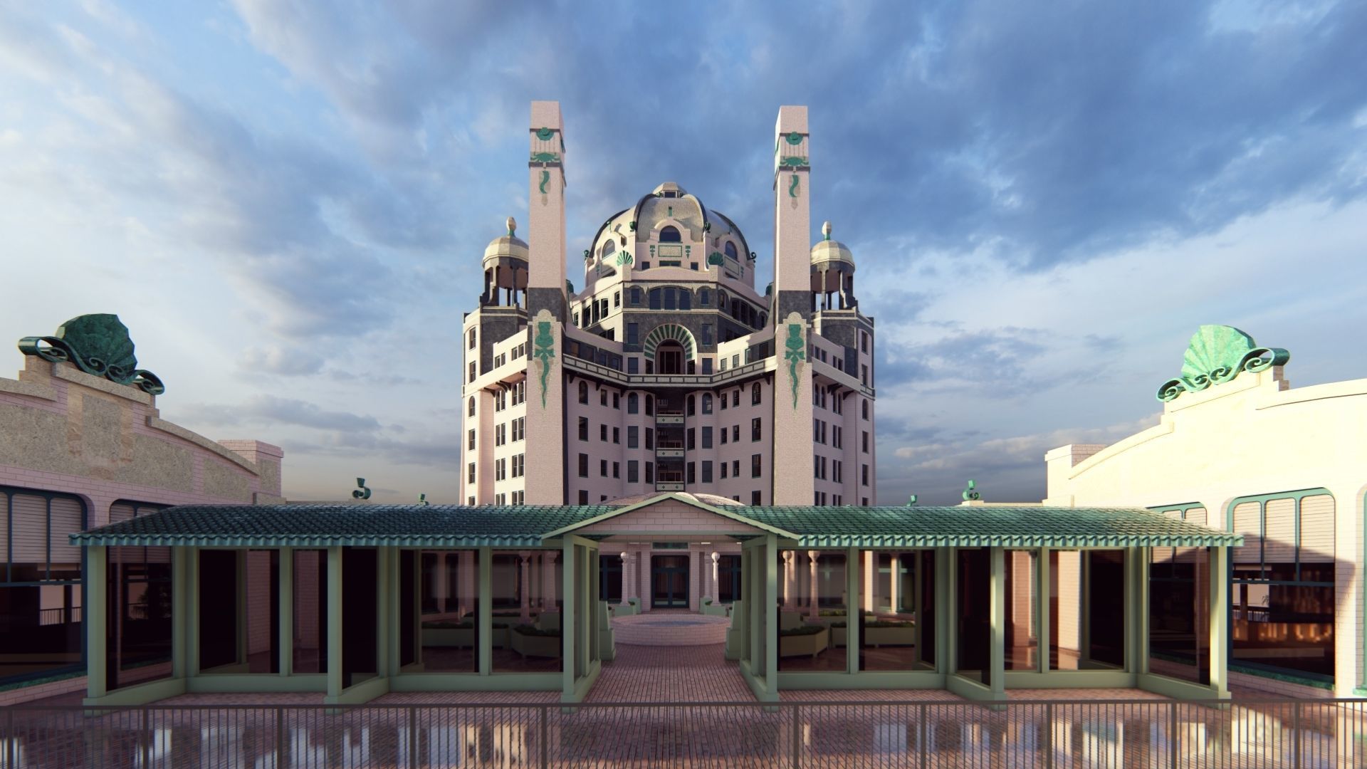 Hotel Beach 3D model_14