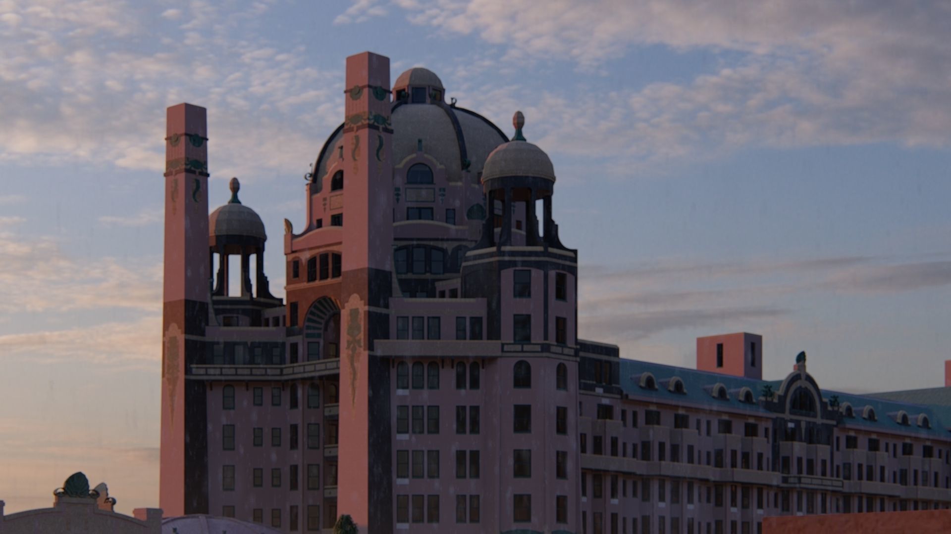 Hotel Beach 3D model_4