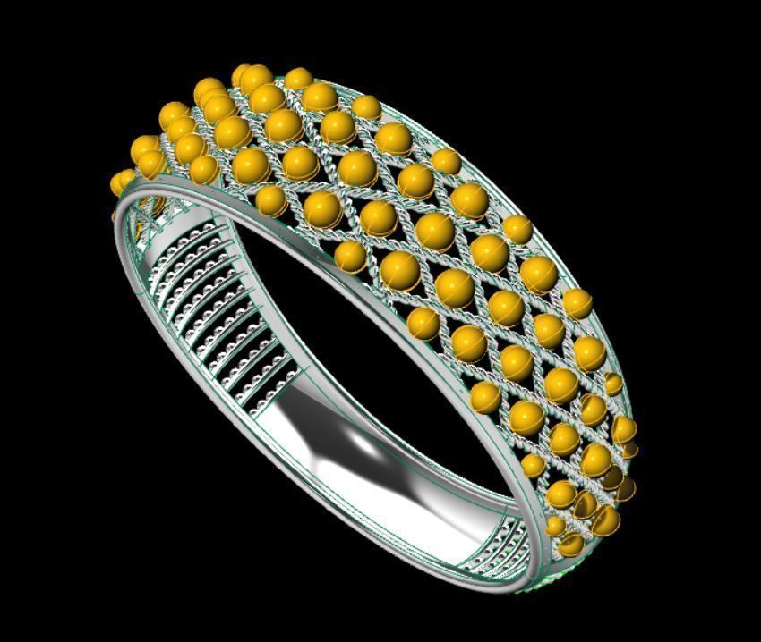 Gold ring 3D print model_4