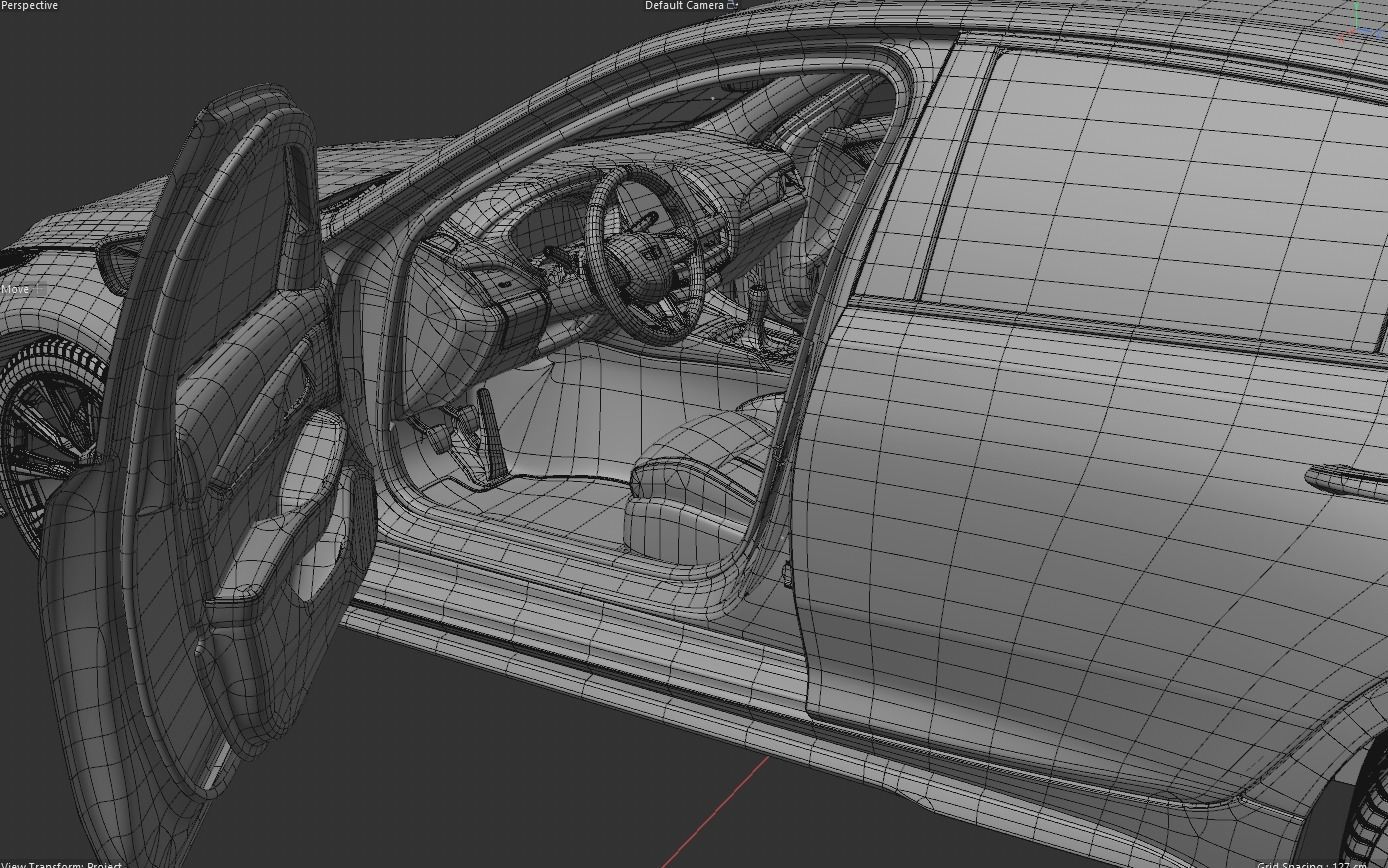 Cadillac CT5 V blackwing 2022 Engine and Interior 3D model_4