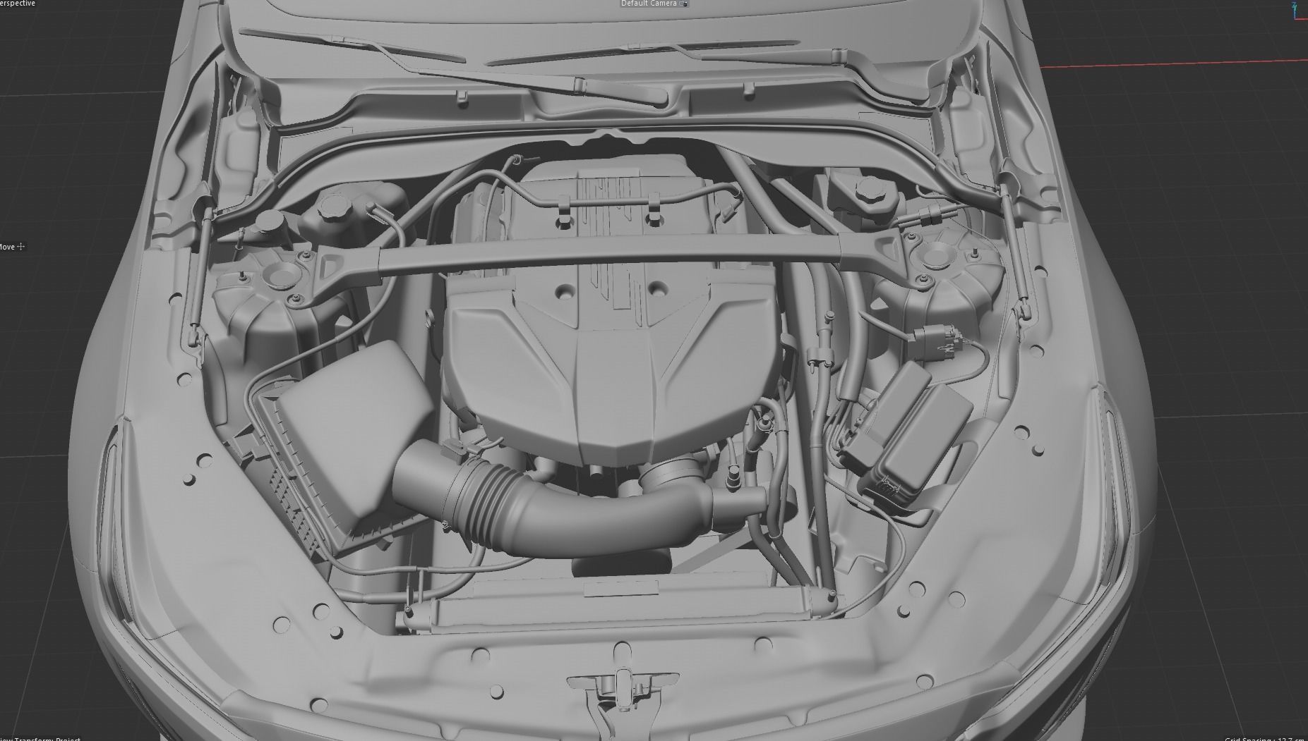 Cadillac CT5 V blackwing 2022 Engine and Interior 3D model_1