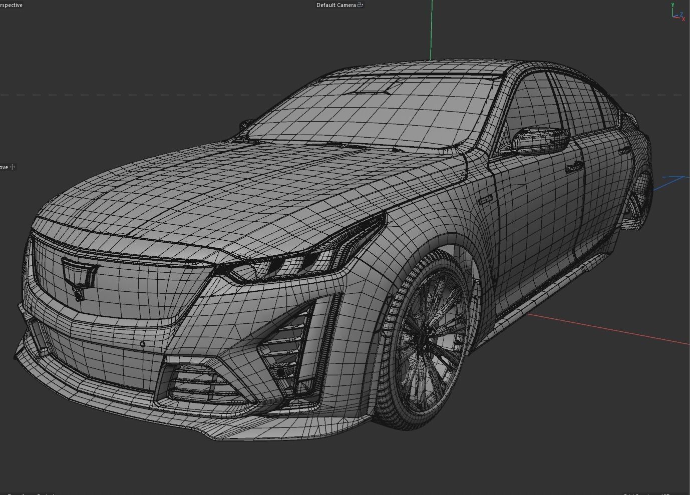 Cadillac CT5 V blackwing 2022 Engine and Interior 3D model_2