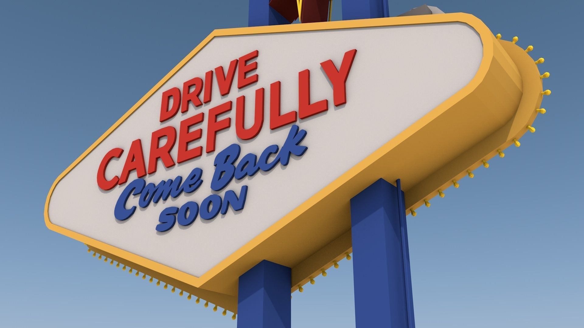 Las Vegas Sign Low-poly 3D model_6