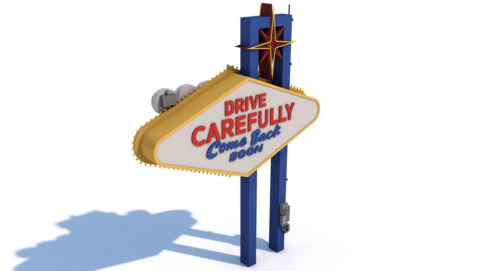 Las Vegas Sign Low-poly 3D model_2