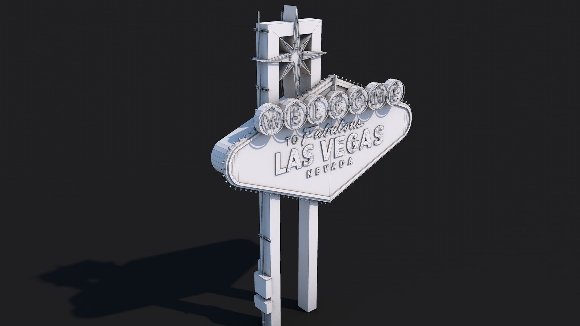 Las Vegas Sign Low-poly 3D model_1