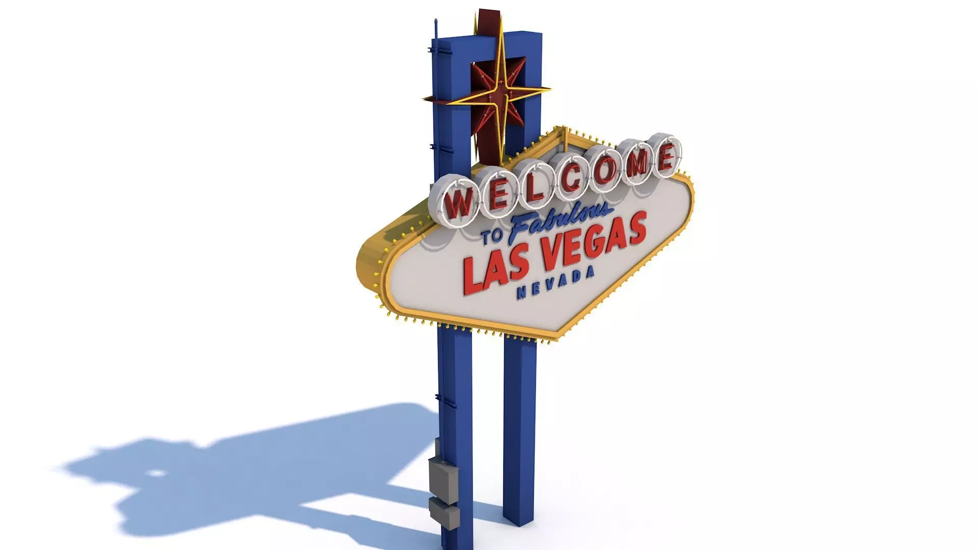 Las Vegas Sign Low-poly 3D model_0