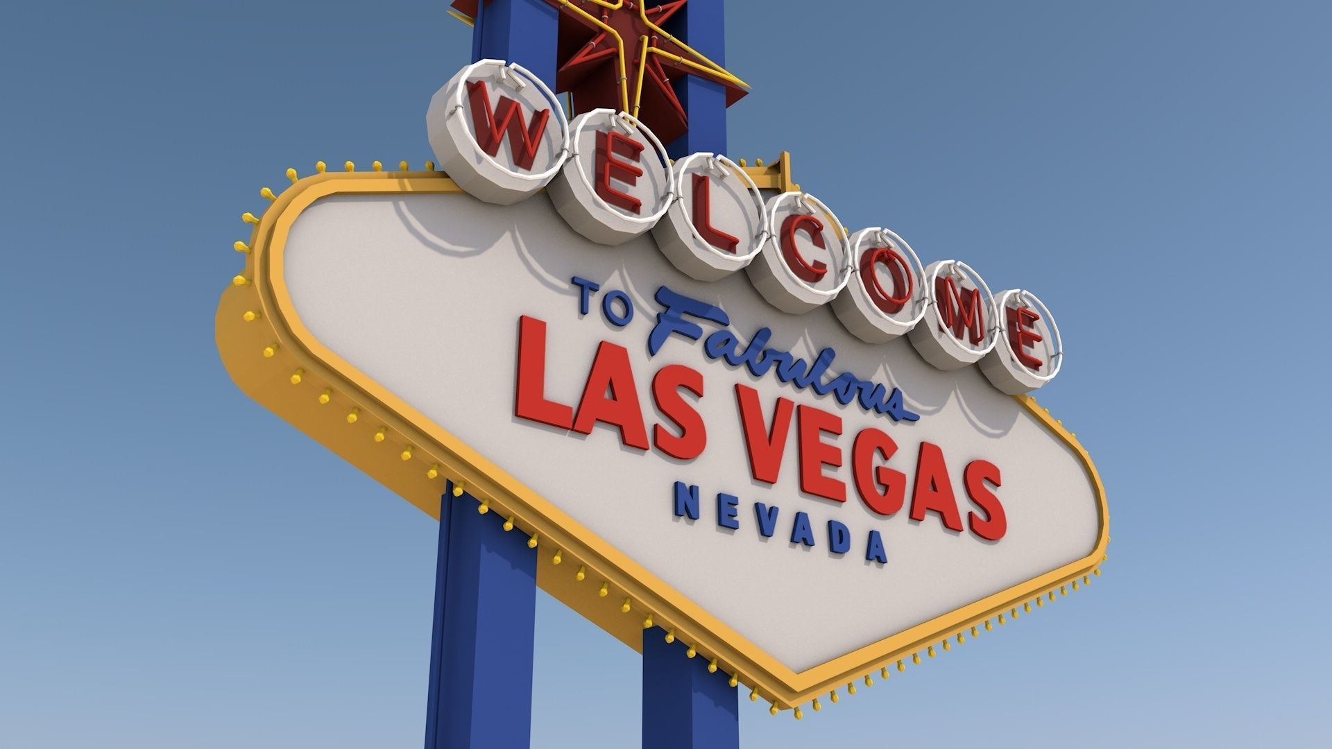 Las Vegas Sign Low-poly 3D model_3