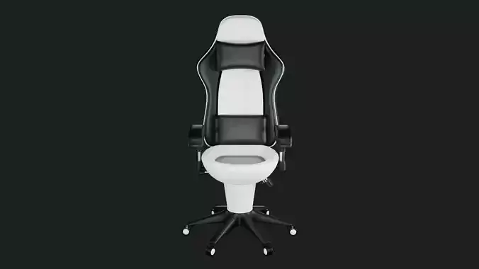 Gaming Chair Toilet Model Black Color