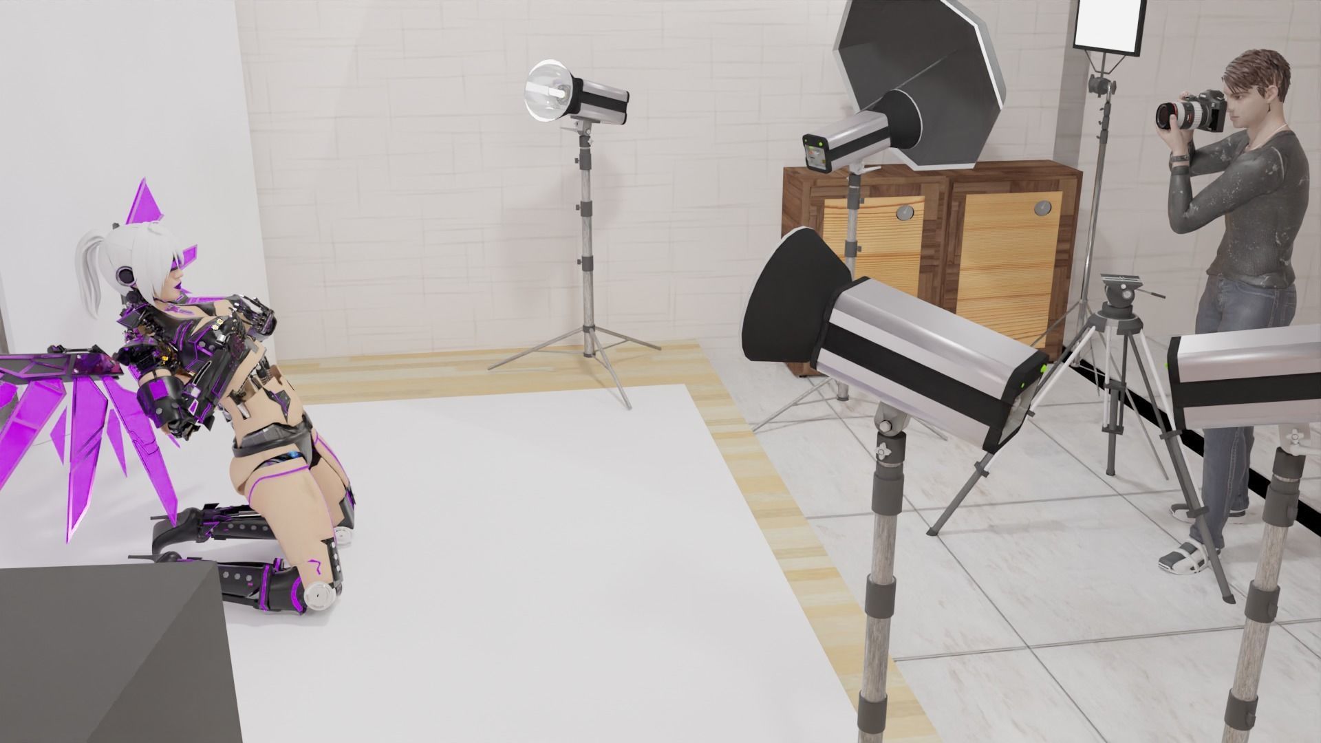 Krignea The Mechanical Woman Low-poly 3D model_3