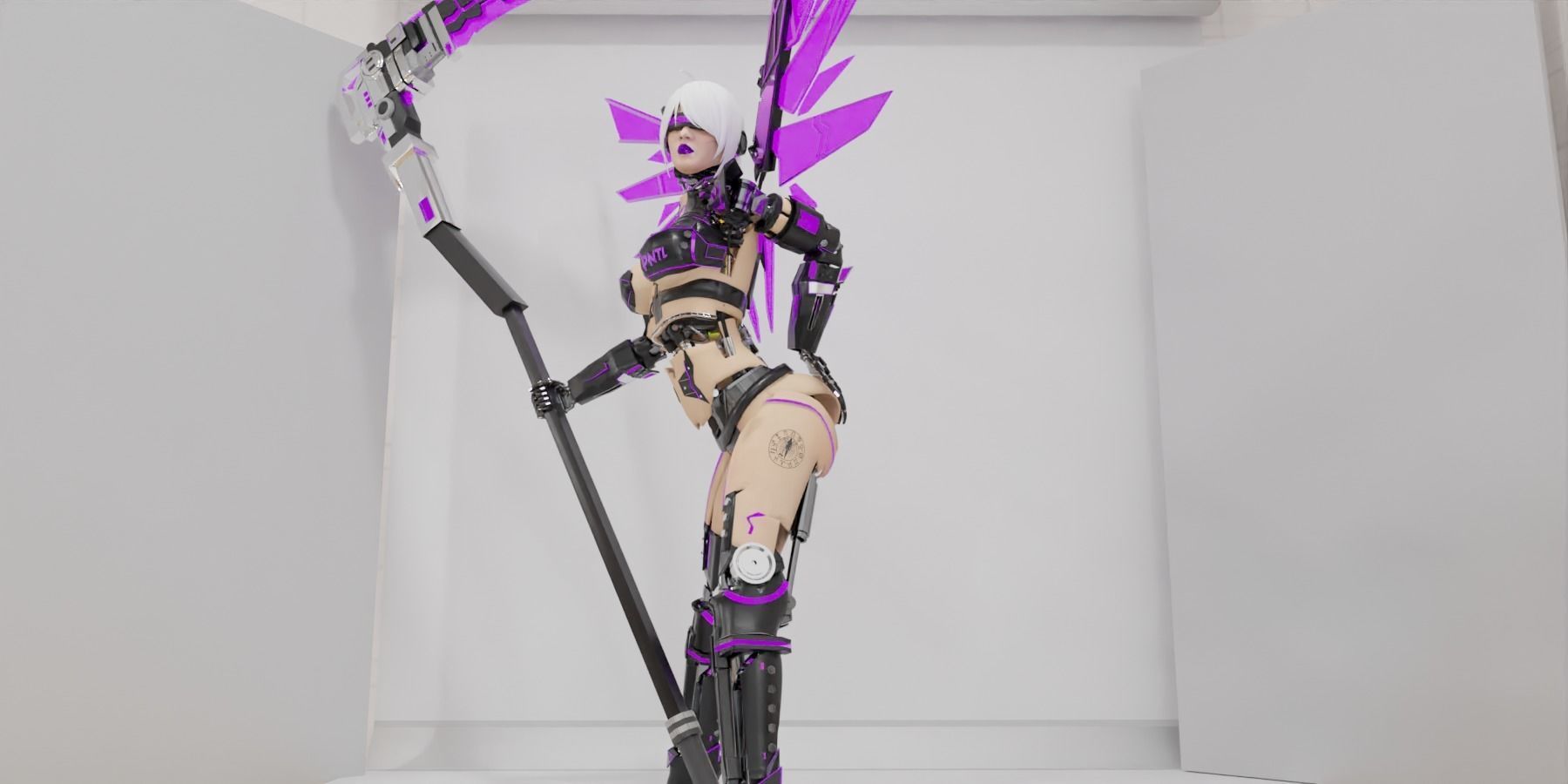 Krignea The Mechanical Woman Low-poly 3D model_9