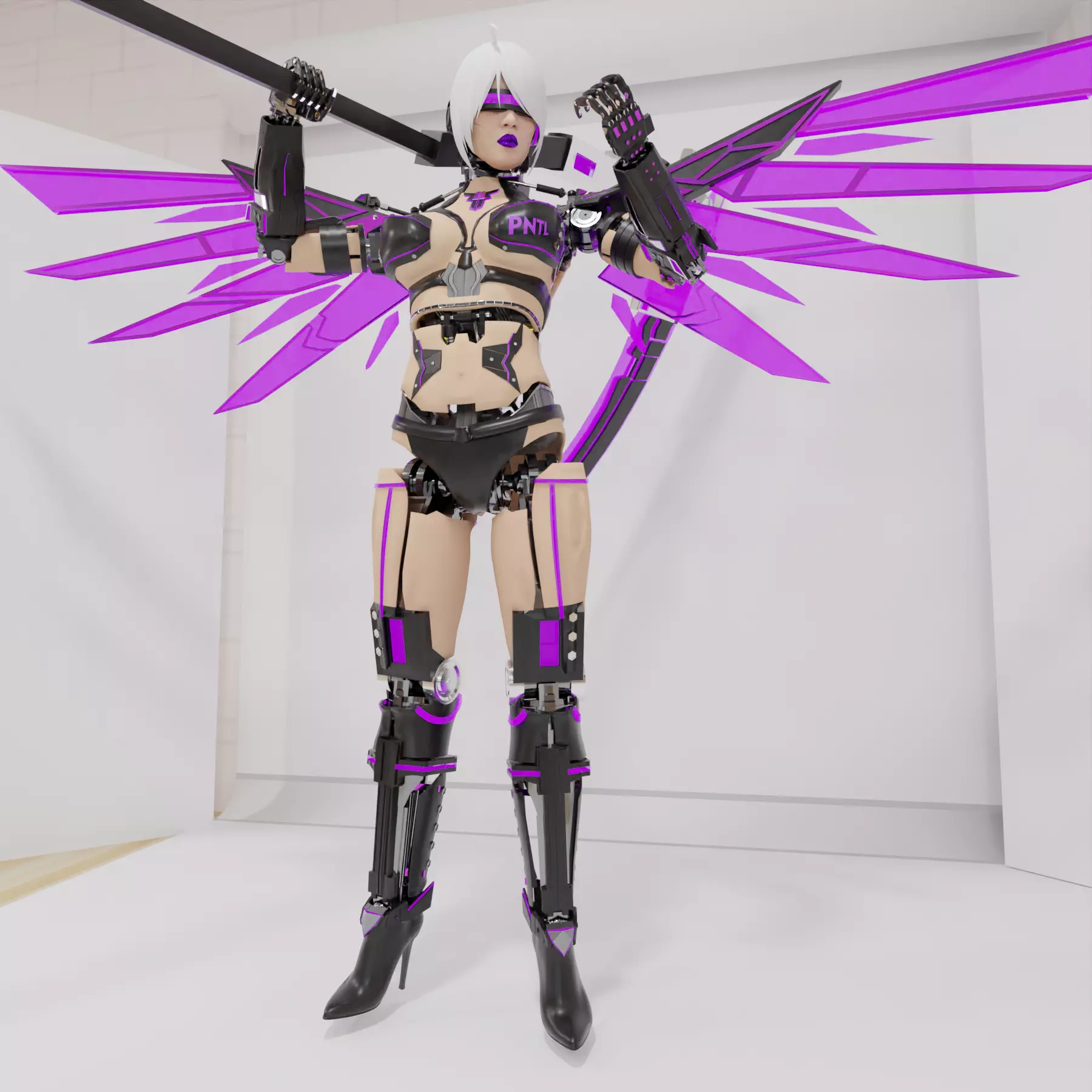 Krignea The Mechanical Woman Low-poly 3D model_0