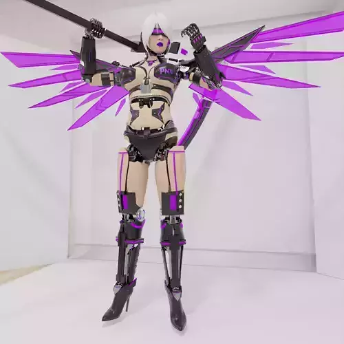 Krignea The Mechanical Woman Low-poly 3D model