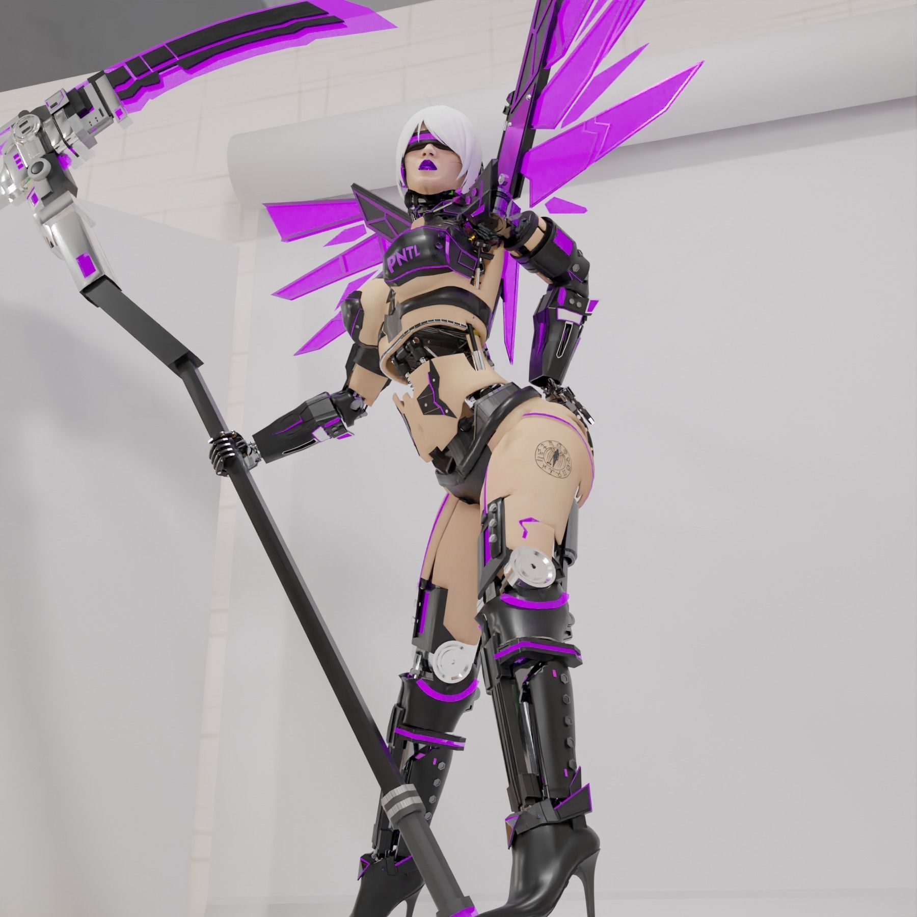 Krignea The Mechanical Woman Low-poly 3D model_8