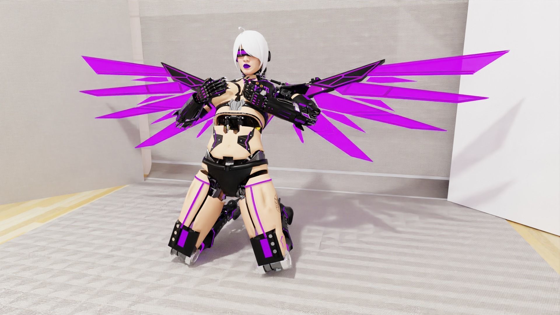 Krignea The Mechanical Woman Low-poly 3D model_5