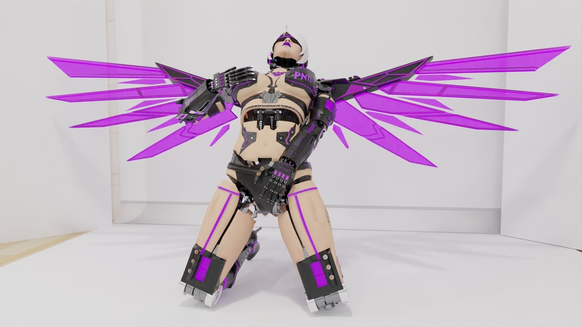 Krignea The Mechanical Woman Low-poly 3D model_1