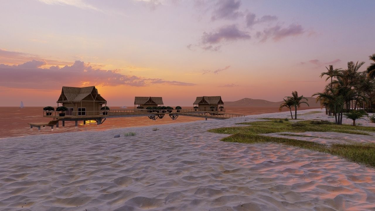 Hotel Beach 3D model_6