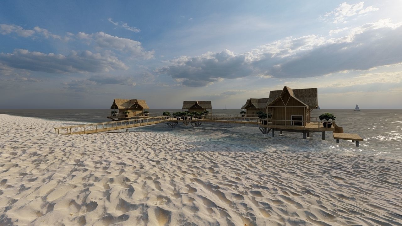 Hotel Beach 3D model_11