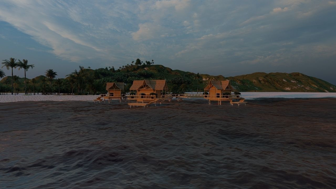 Hotel Beach 3D model_8