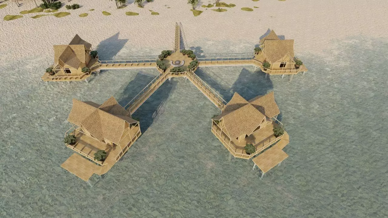 Hotel Beach 3D model_0