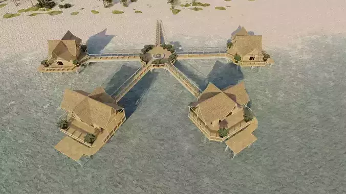 Hotel Beach 3D model