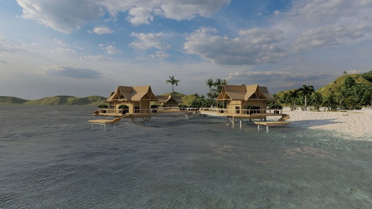 Hotel Beach 3D model_7