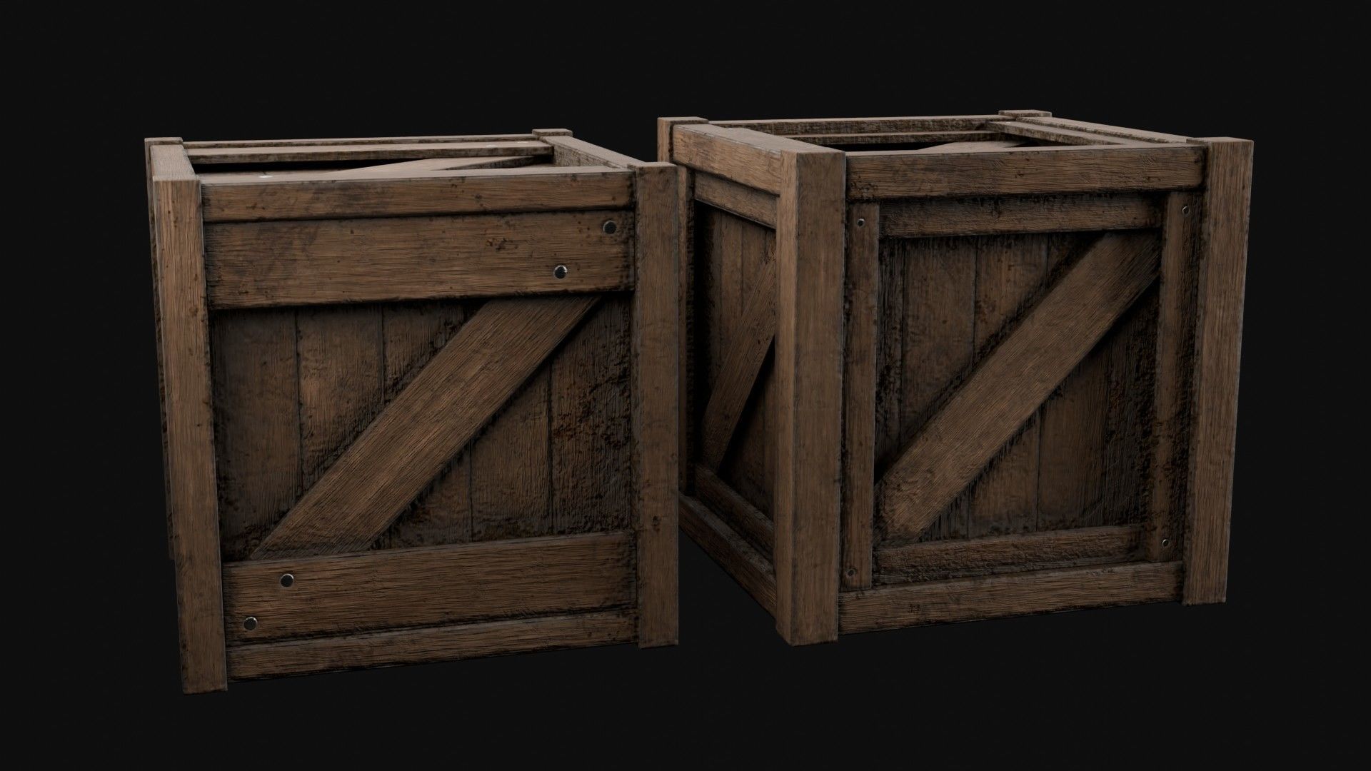 FREE Low-Poly Wood Crates Free low-poly 3D model_1