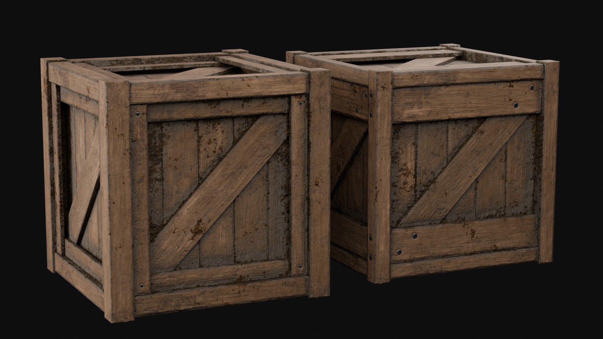 FREE Low-Poly Wood Crates Free low-poly 3D model_5