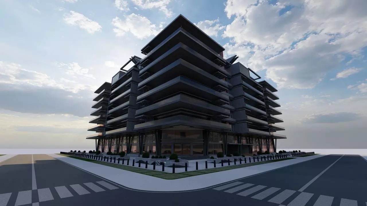 Hotel building 3D model