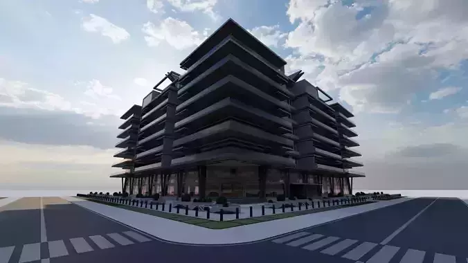 Hotel building 3D model