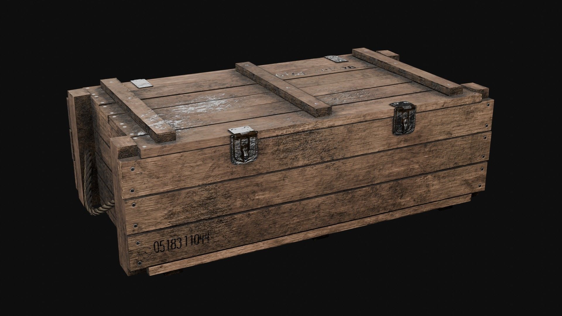 Low-Poly Wooden Storage Crate Low-poly 3D model_5