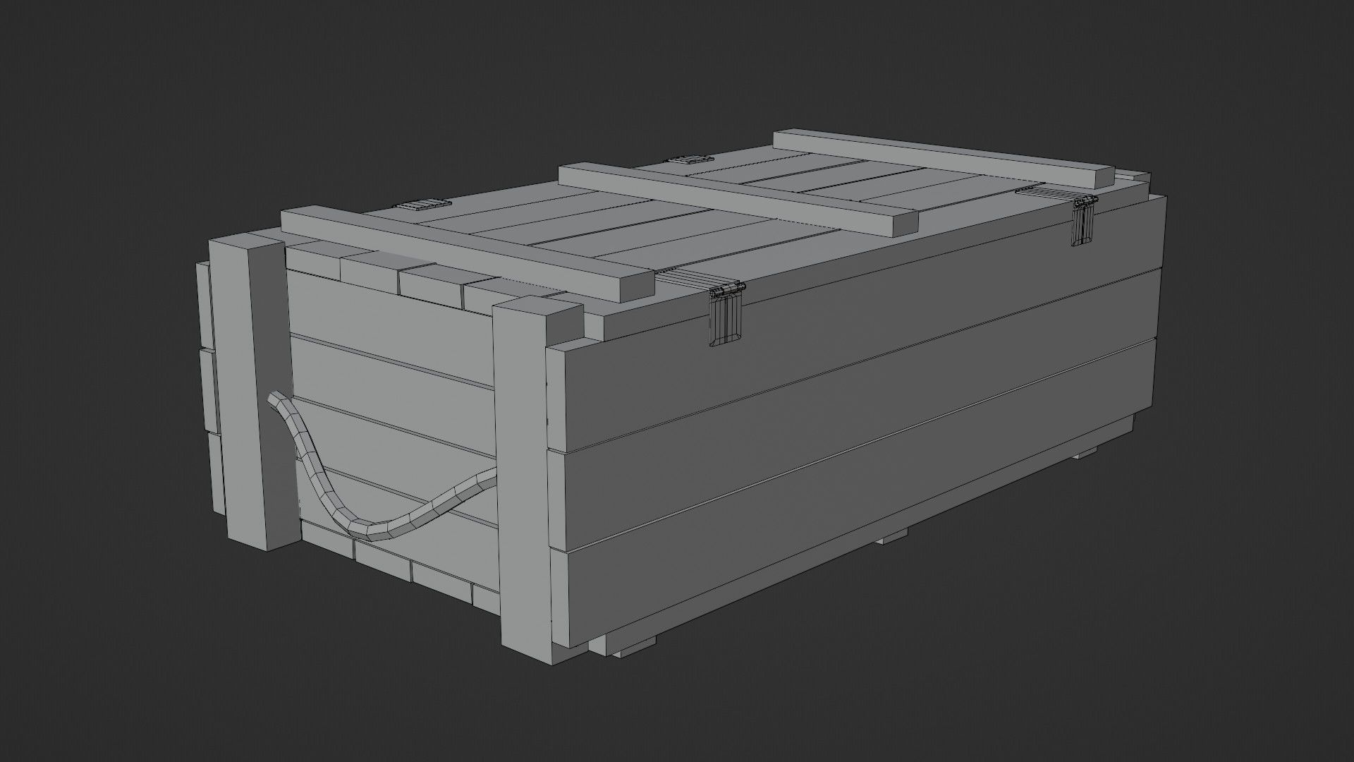 Low-Poly Wooden Storage Crate Low-poly 3D model_11