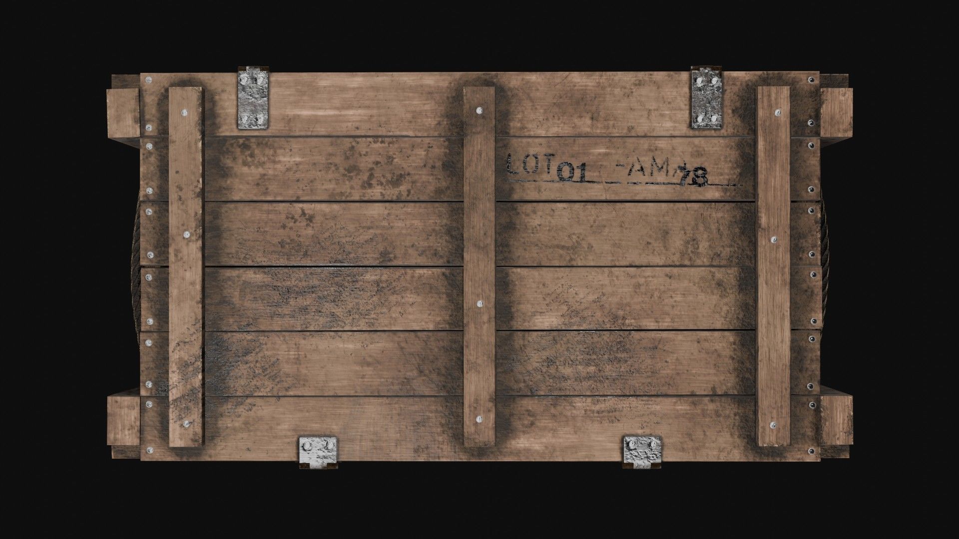 Low-Poly Wooden Storage Crate Low-poly 3D model_7