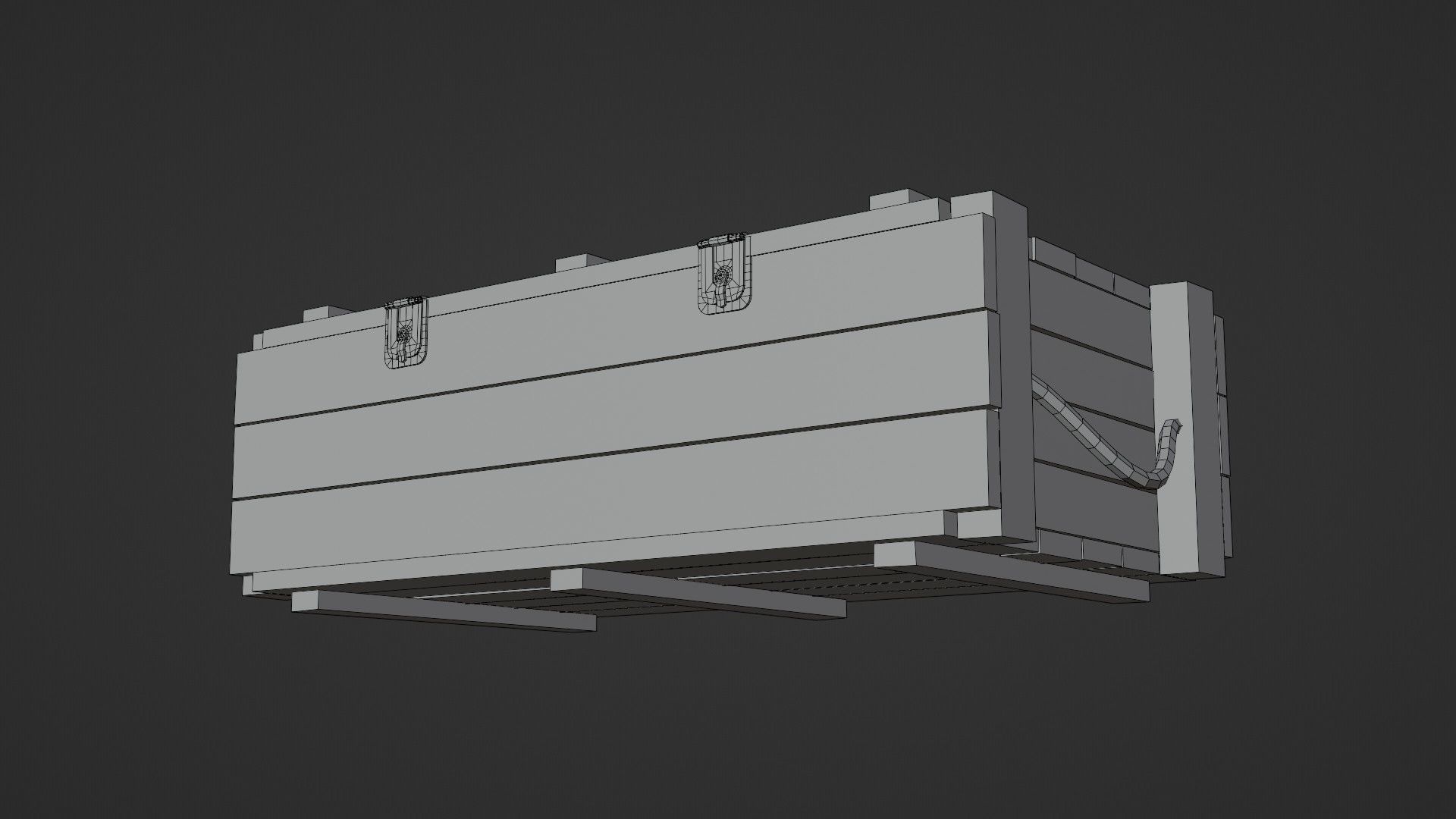 Low-Poly Wooden Storage Crate Low-poly 3D model_13