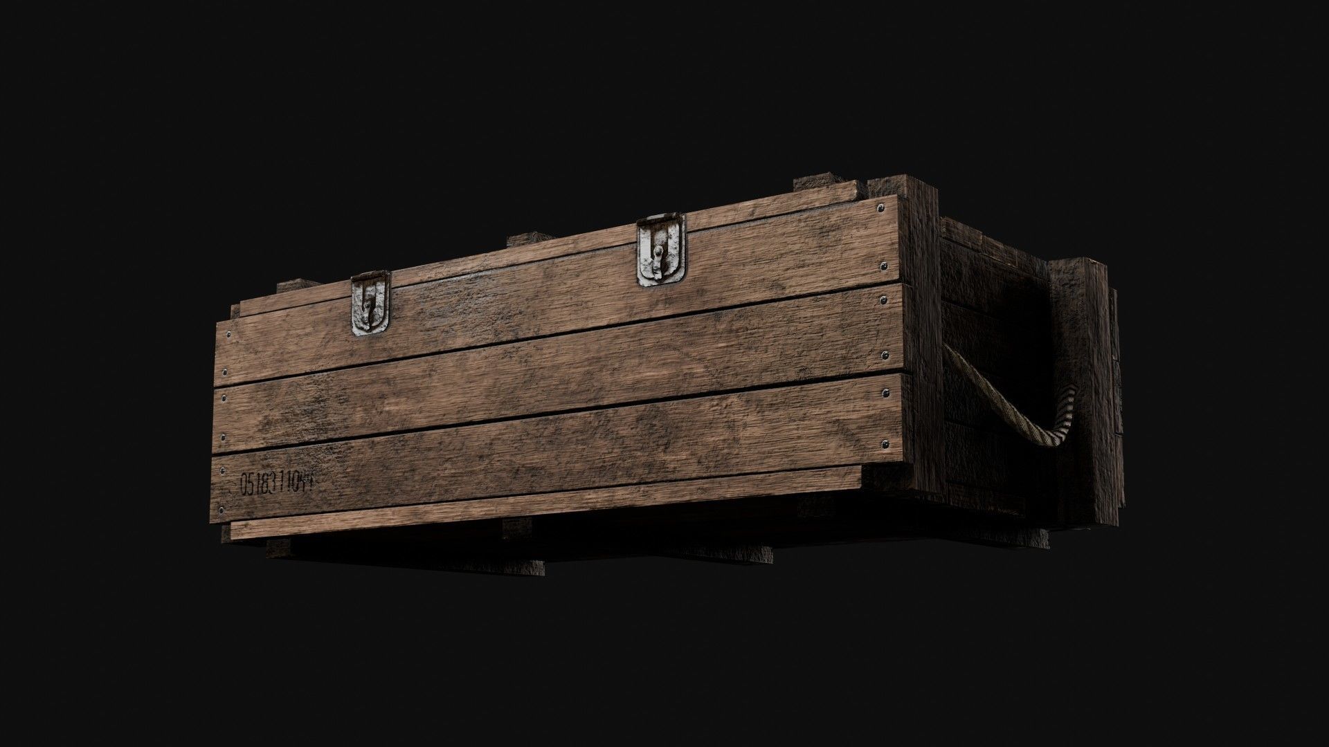 Low-Poly Wooden Storage Crate Low-poly 3D model_8