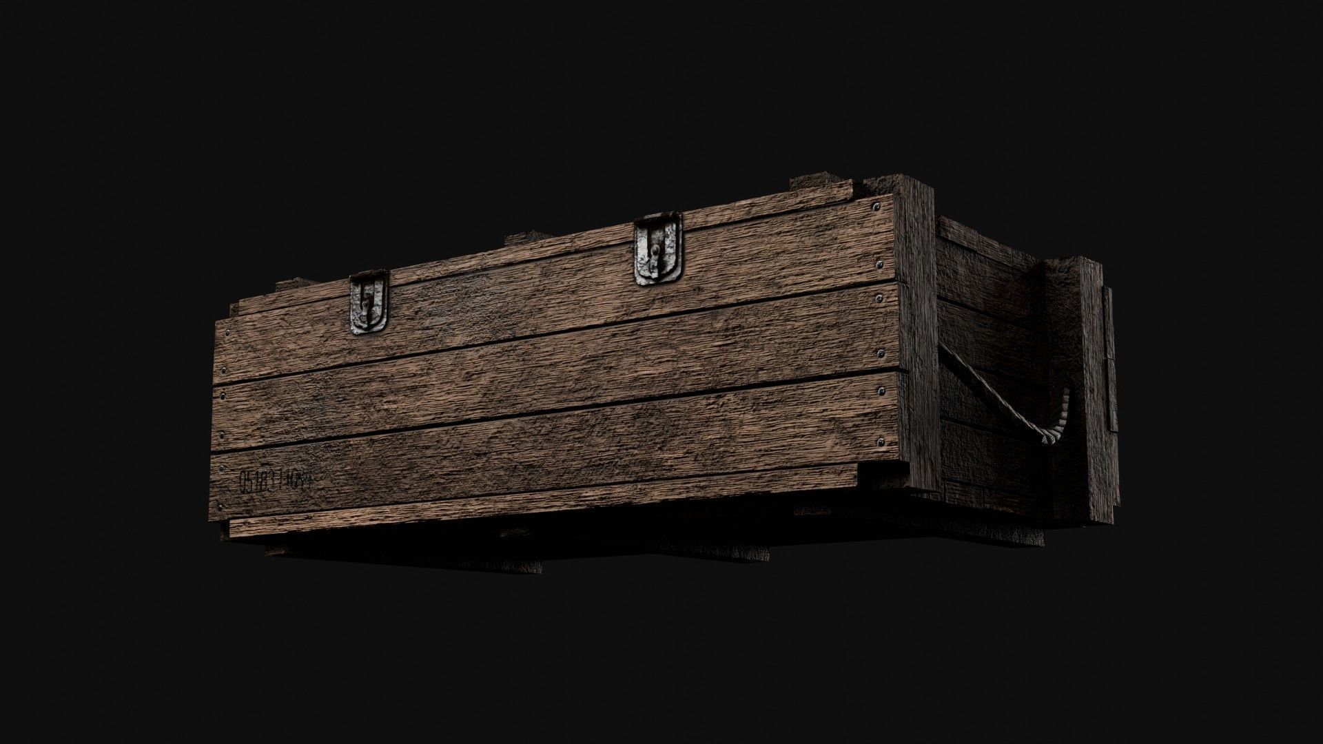 Low-Poly Wooden Storage Crate Low-poly 3D model_2