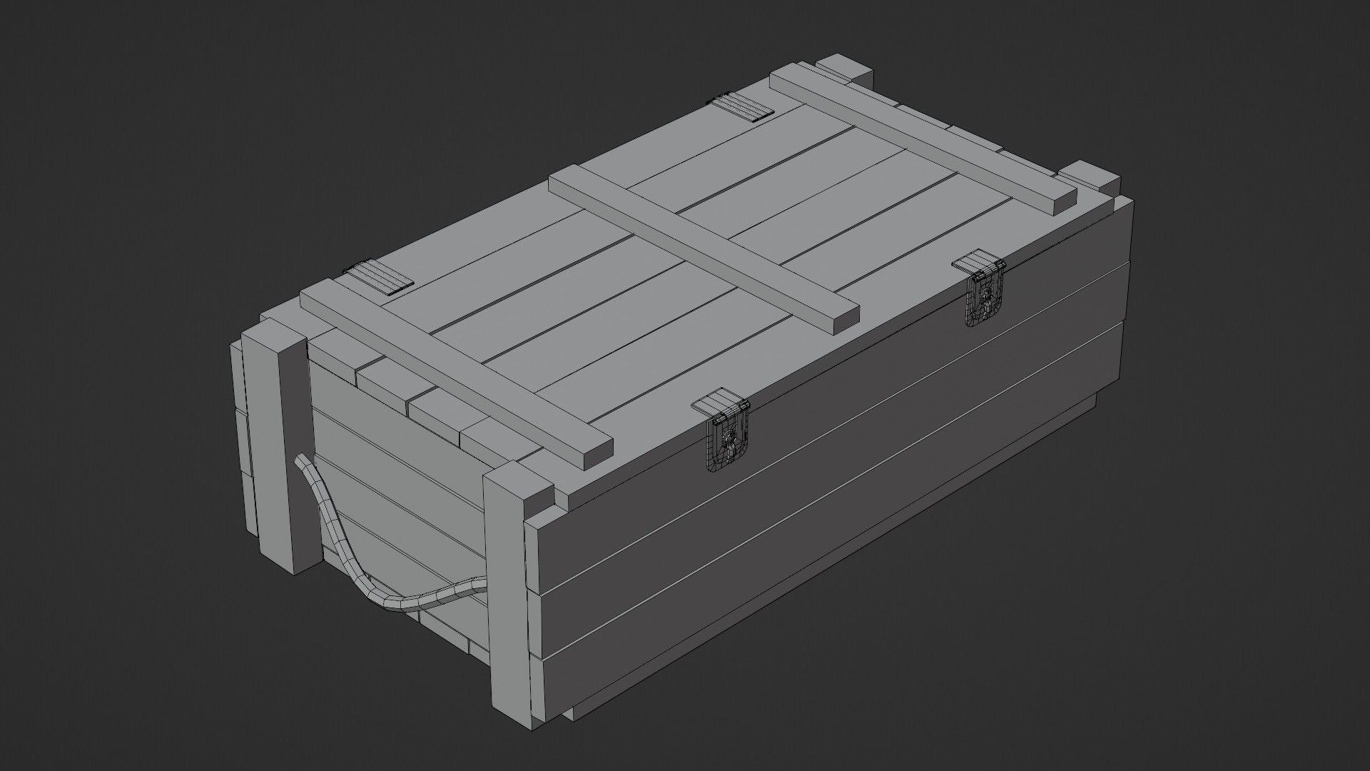 Low-Poly Wooden Storage Crate Low-poly 3D model_14