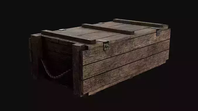 Low-Poly Wooden Storage Crate