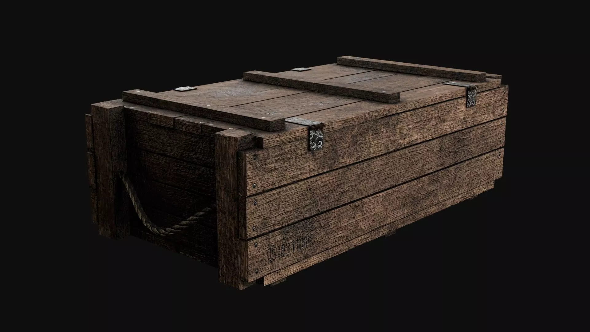 Low-Poly Wooden Storage Crate Low-poly 3D model_0