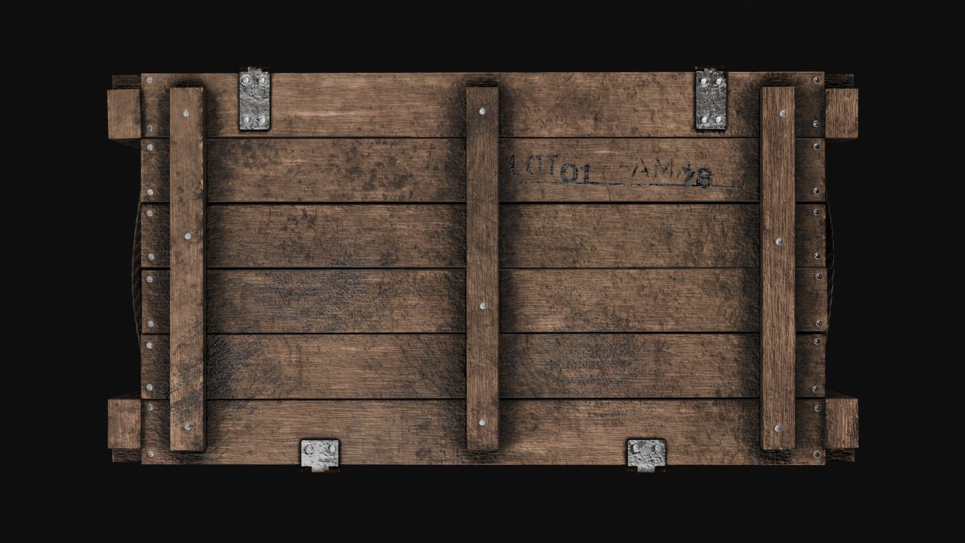 Low-Poly Wooden Storage Crate Low-poly 3D model_1